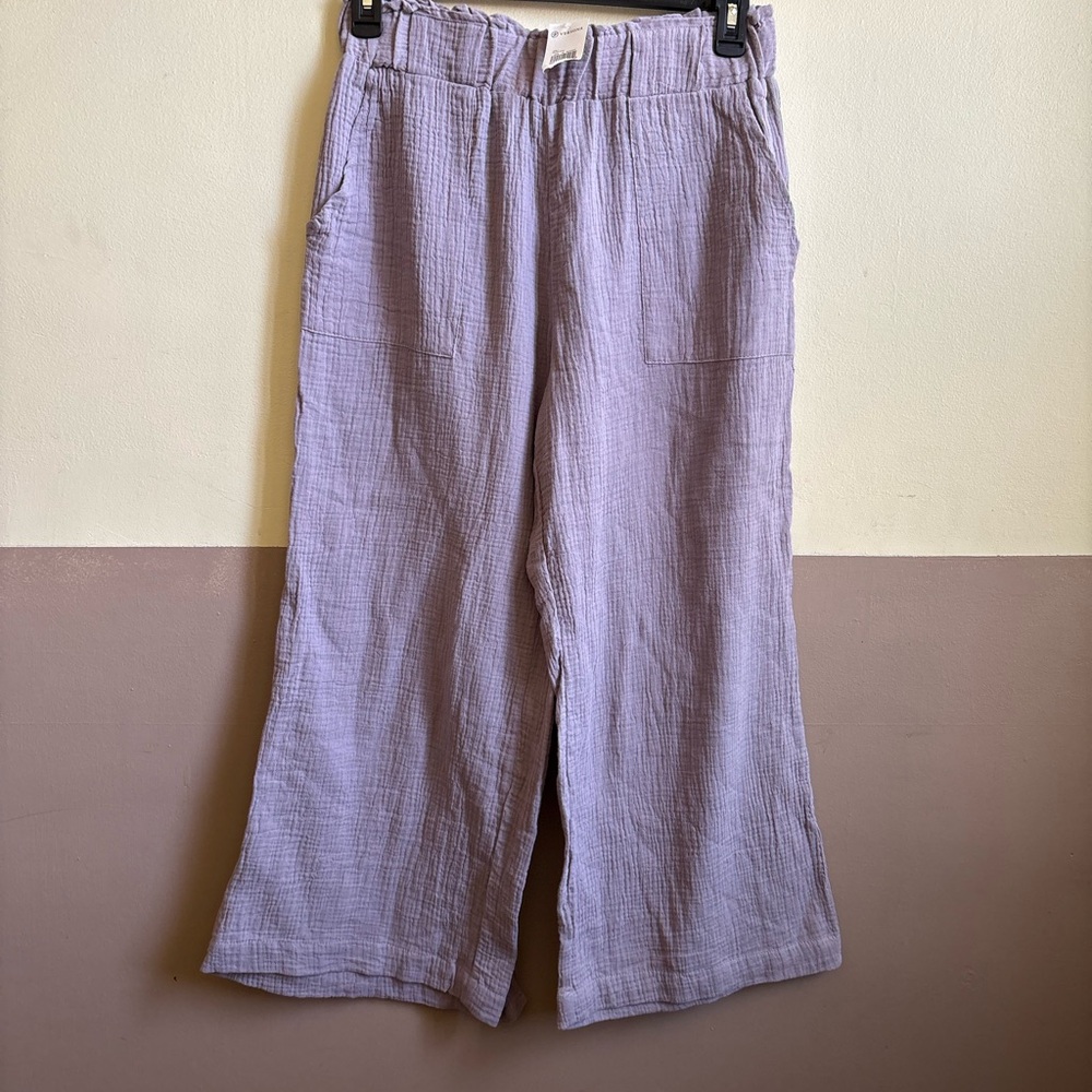 Versona Lavender Wide-Leg Gauze Pants